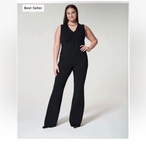 Spanx The Perfect Sleeveless Jumpsuit V-Neck Zipper Closure Size 1XP